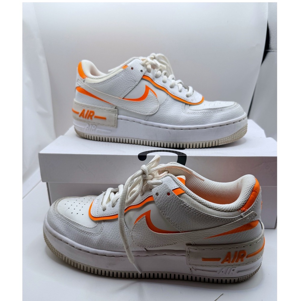 Nike Air Force 1 Shadow Total Orange Womens 8.5 CI0919-103 Double Swoosh